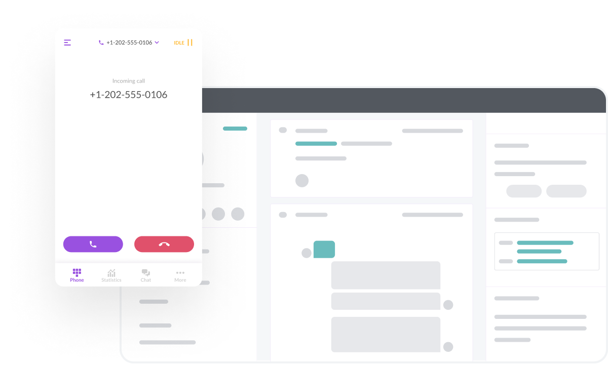 Incoming call Screen pop-up notification with Zoho & VoiceSpin caller ID for integrated call management.