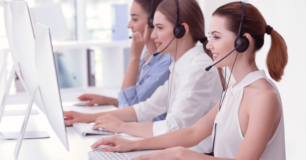 Agents work in stress free call center environment
