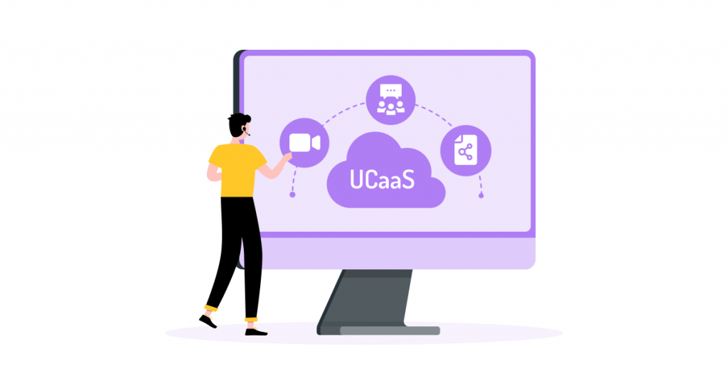 UCaaS - unified platform with features like video calls, team chat, and file sharing.