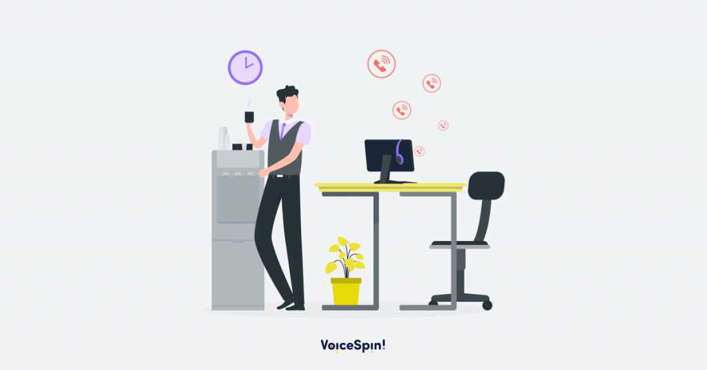 Call center agent taking unnecessary break to avoid calls